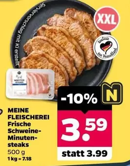 Frische Schweine-Minuten-steaks