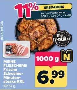 Frische Schweine-Minuten-steaks XXL