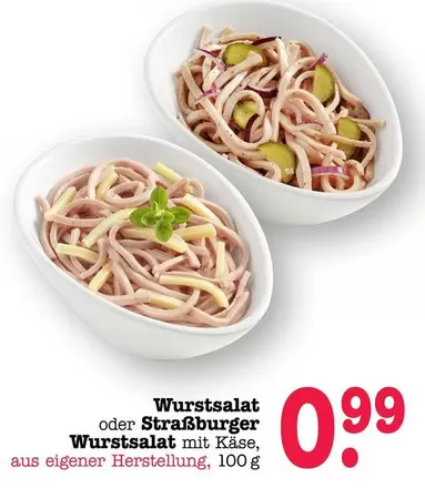 Wurstsalat oder Straßburger Wurstsalat mit Käse